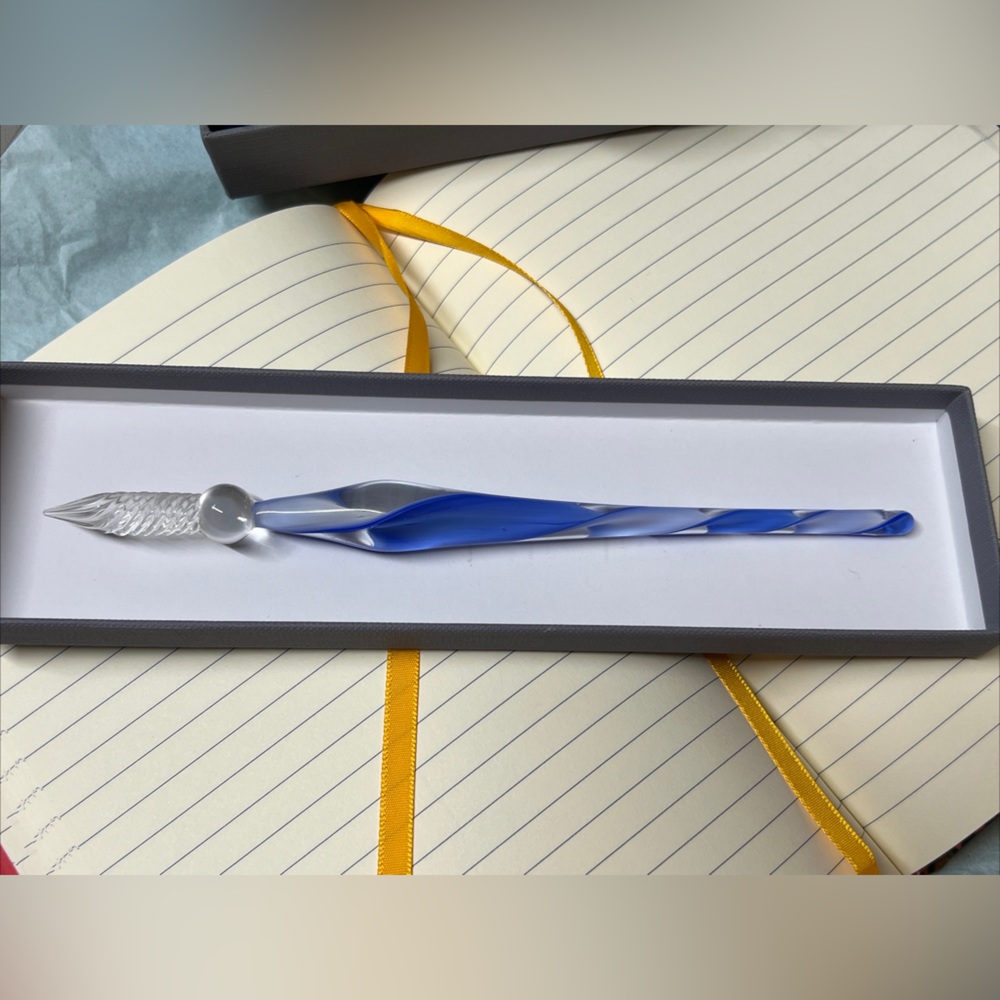 Venetian Glass Calligraphy Stylus Pen Hand Blown NEW w/ INK AUTHENTIC MODELS